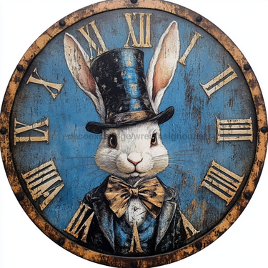 Easter Sign, Bunny in Top Hat,, DCO-12638, Sign For Wreath, 10